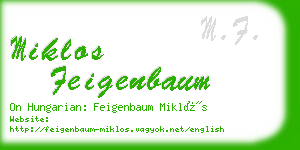 miklos feigenbaum business card